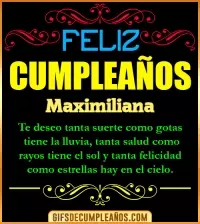 GIF Frases de Cumpleaños Maximiliana